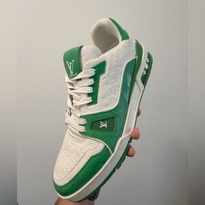 Louis Vuitton Men's Sneakers in Green and White